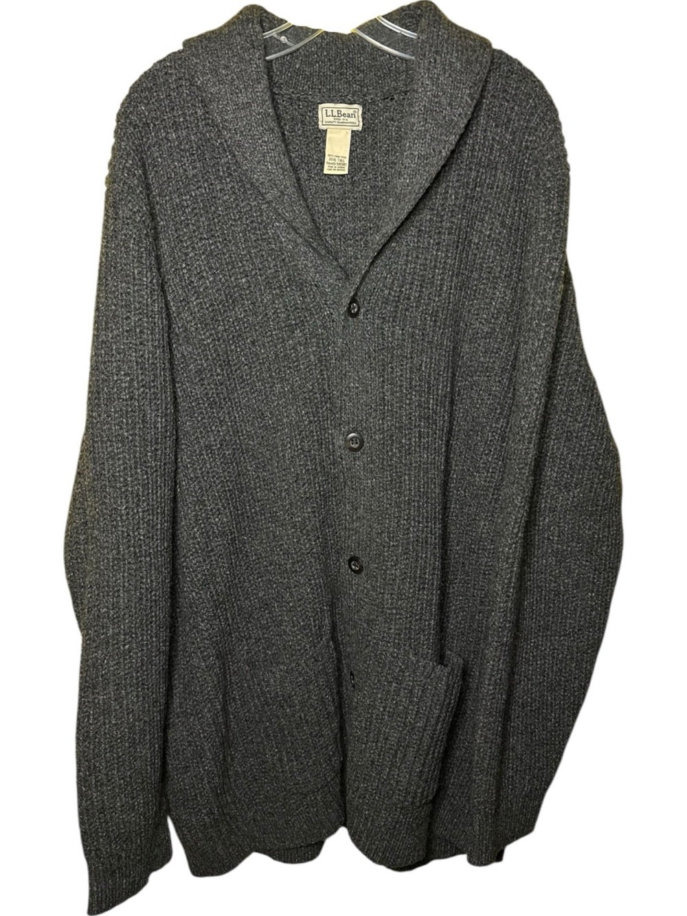 L.L.Bean Classic Ragg Wool Men's Fall Cardigan - Picture 6 of 10